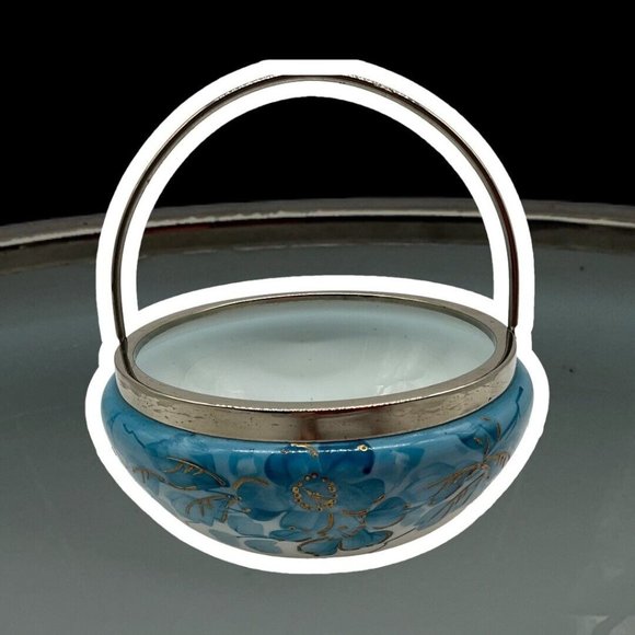 Hand Painted Satin Glass Bon Bon Dish - Picture 3 of 16